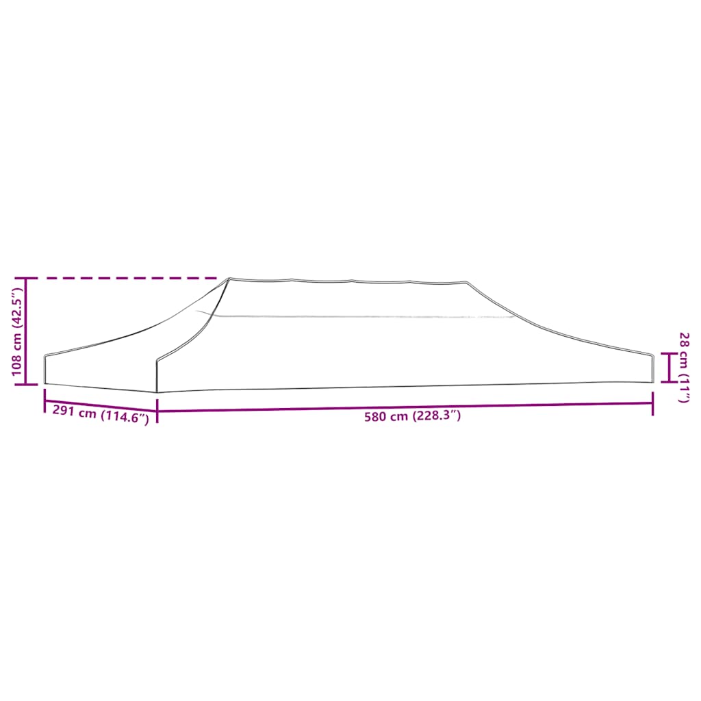 Terrakotta tető partisátorhoz 6 x 3 m 270 g/m²