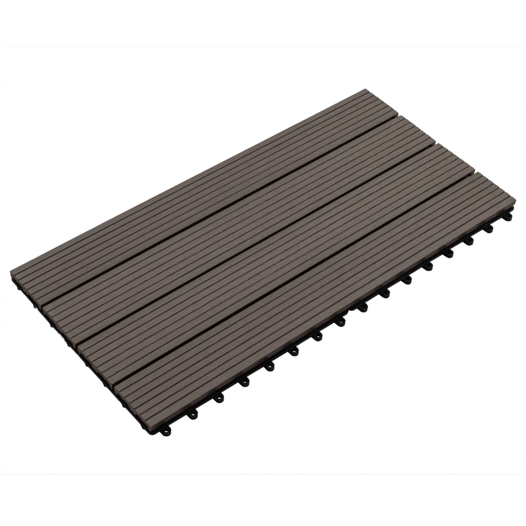 6 db sötétbarna wpc teraszburkoló lap 60 x 30 cm 1,08 m² 6 db sötétbarna wpc teraszburkoló lap 60 x 30 cm 1,08 m²