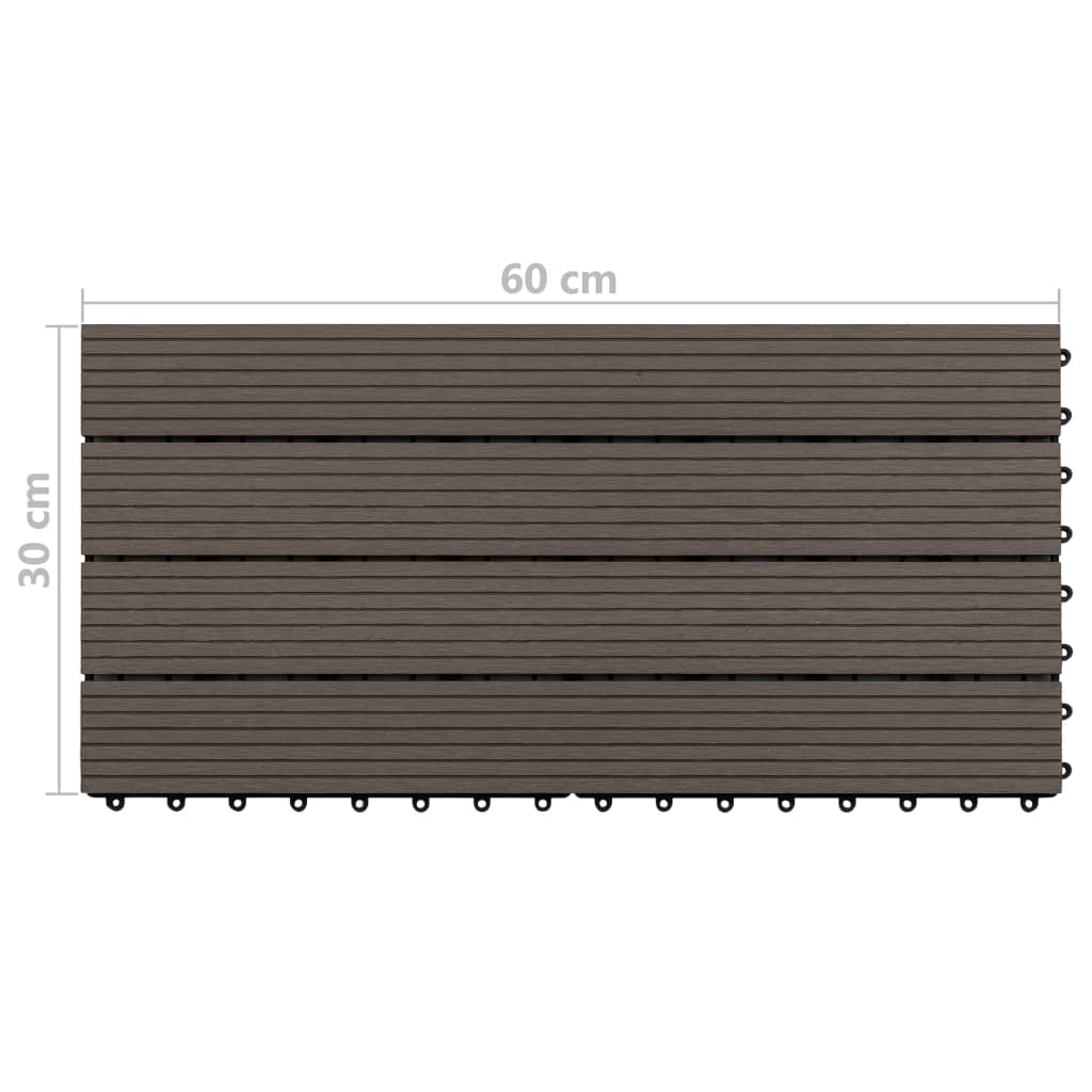 6 db sötétbarna wpc teraszburkoló lap 60 x 30 cm 1,08 m² 6 db sötétbarna wpc teraszburkoló lap 60 x 30 cm 1,08 m²