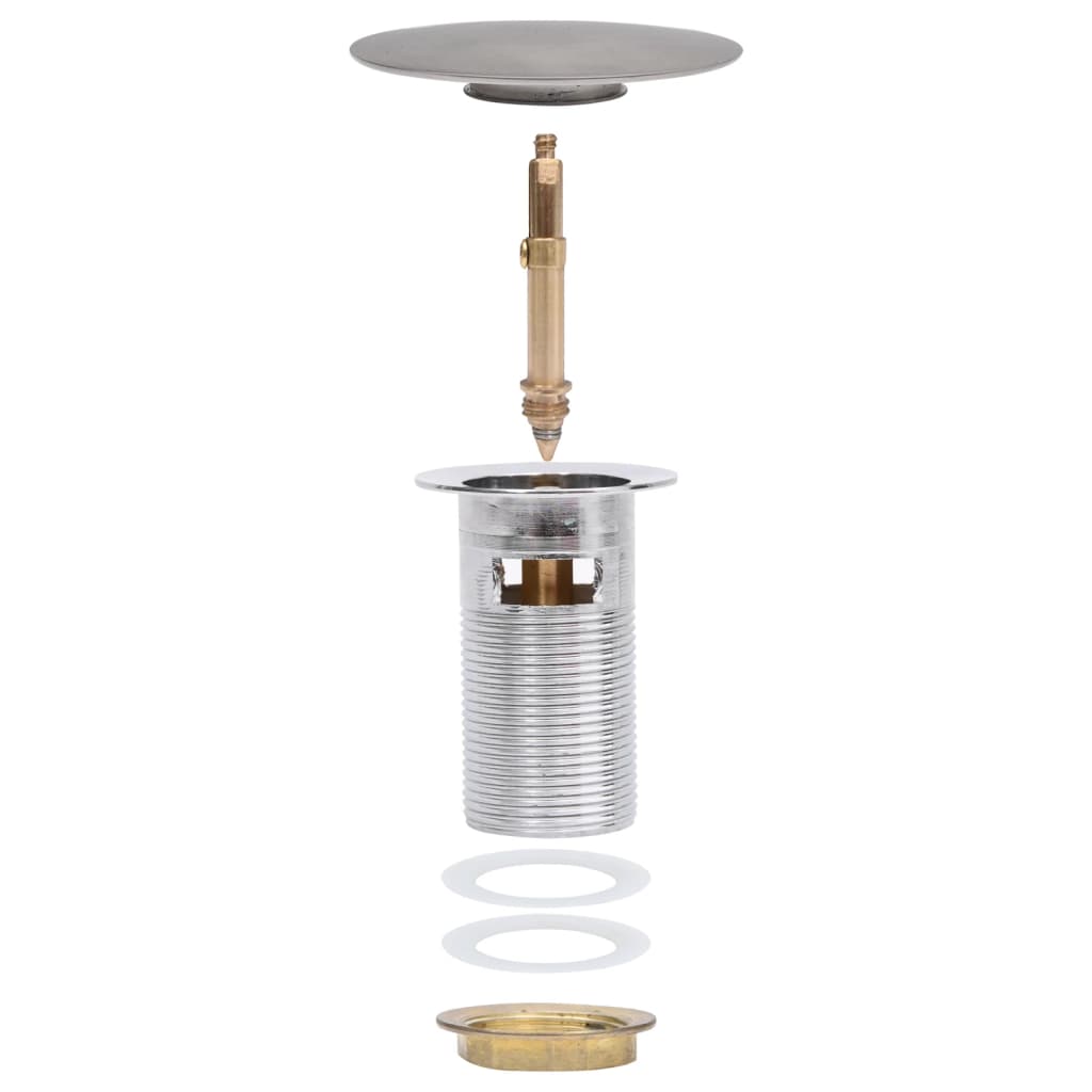 Króm nyomógombos leeresztőszelep túlfolyóval 6,4x6,4x9,1 cm