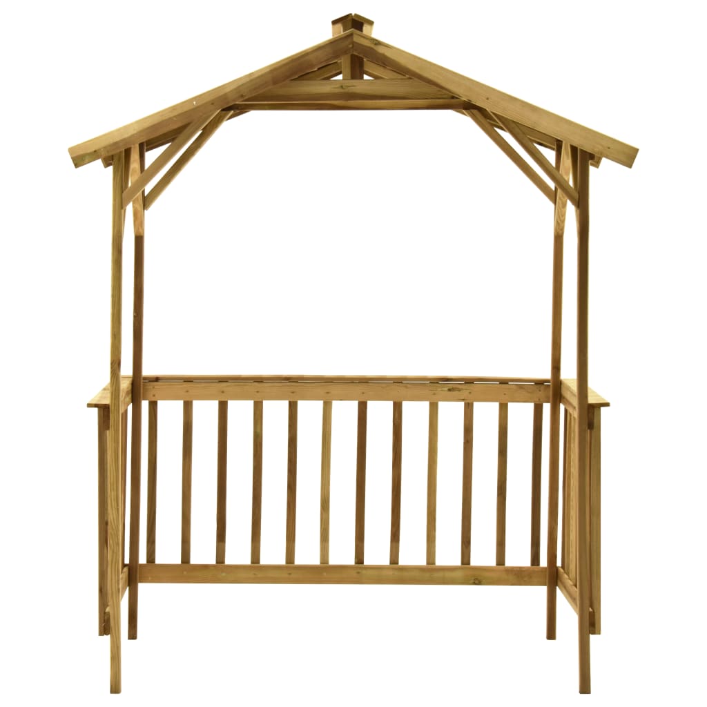 Impregnált fenyőfa grillezőfészer 163,5 x 93 x 210 cm