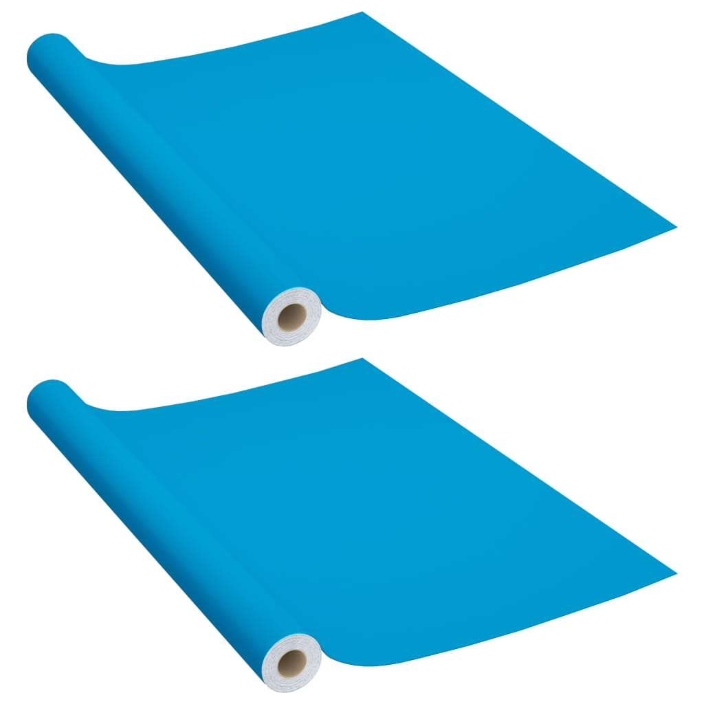 2 db azúrkék öntapadó pvc ajtófólia 500 x 90 cm