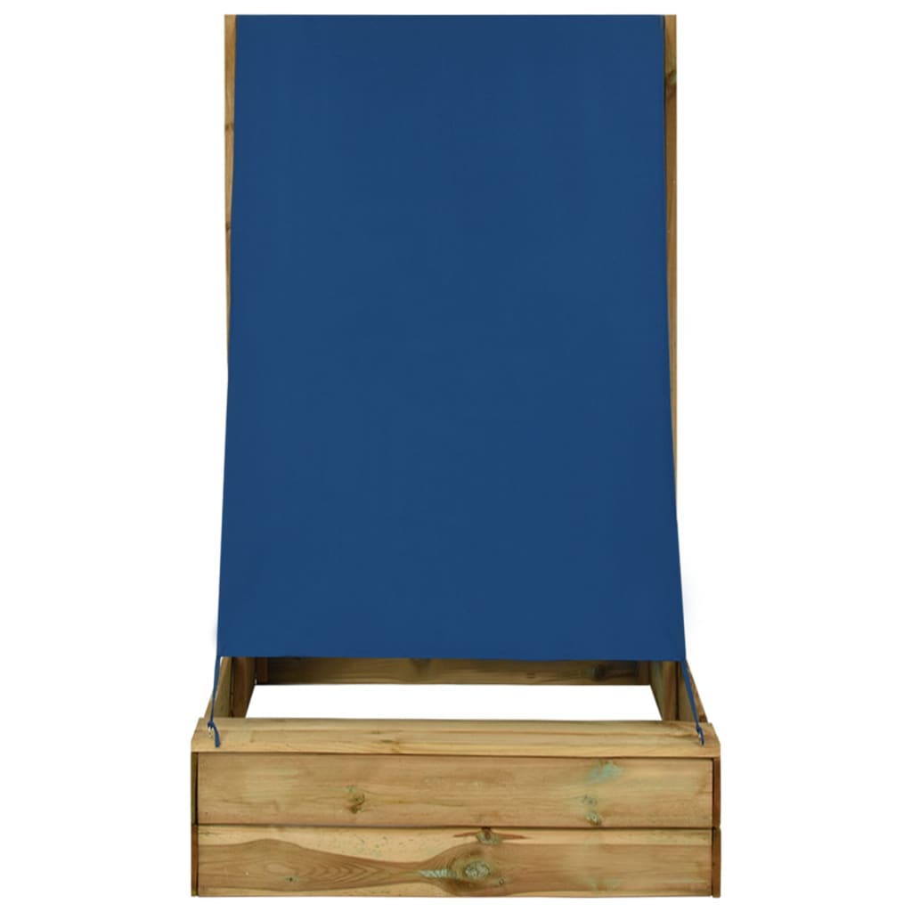 Impregnált fenyőfa homokozó tetővel 80 x 60 x 97,5 cm