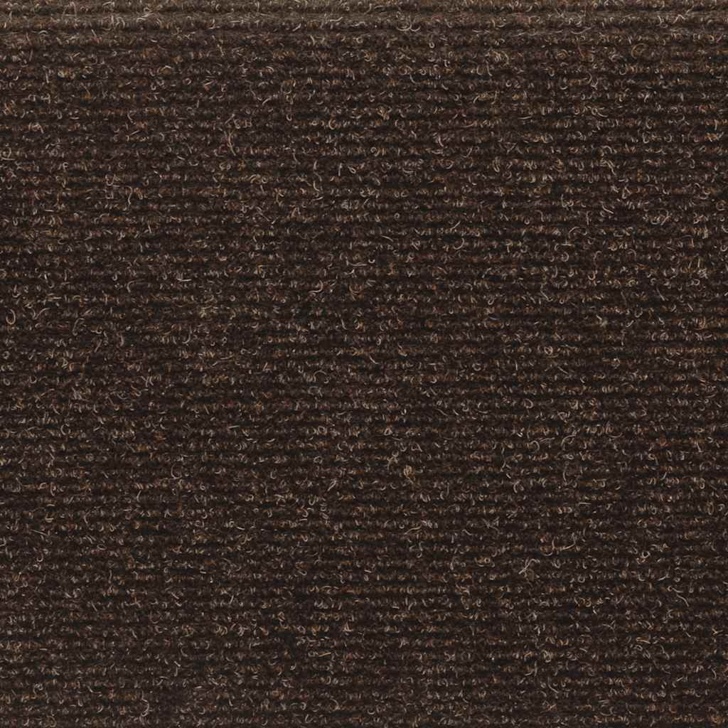 15 db öntapadós lépcsőszőnyeg, barna, téglalap alakú széllel, 65 x 21 x 4 cm