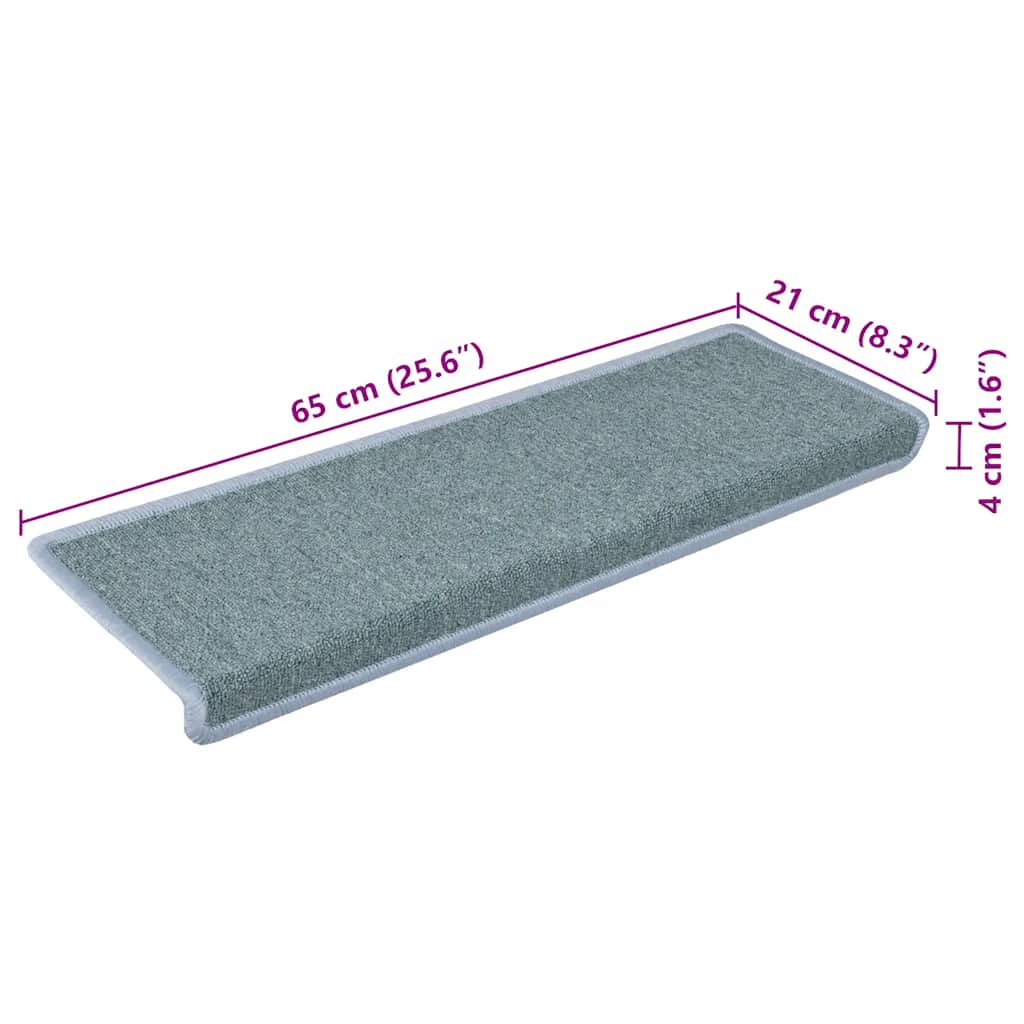 15 db lépcsőszőnyeg 65 x 21 x 4 cm tengerkék téglalap alakú széllel