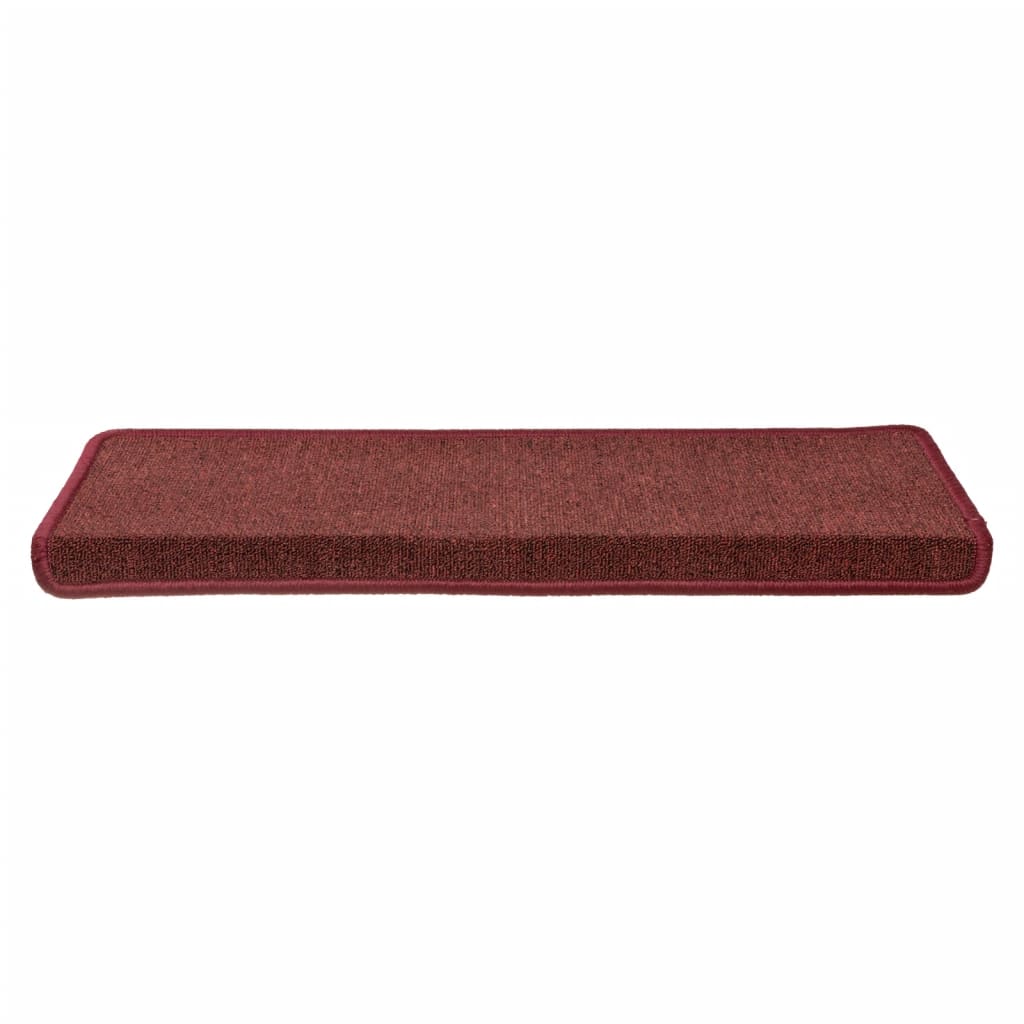 15 db lépcsőszőnyeg 65 x 21 x 4 cm bordó téglalap alakú széllel