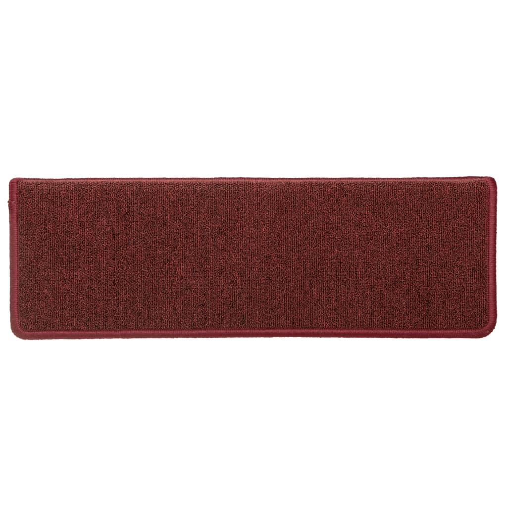 15 db lépcsőszőnyeg 65 x 21 x 4 cm bordó téglalap alakú széllel