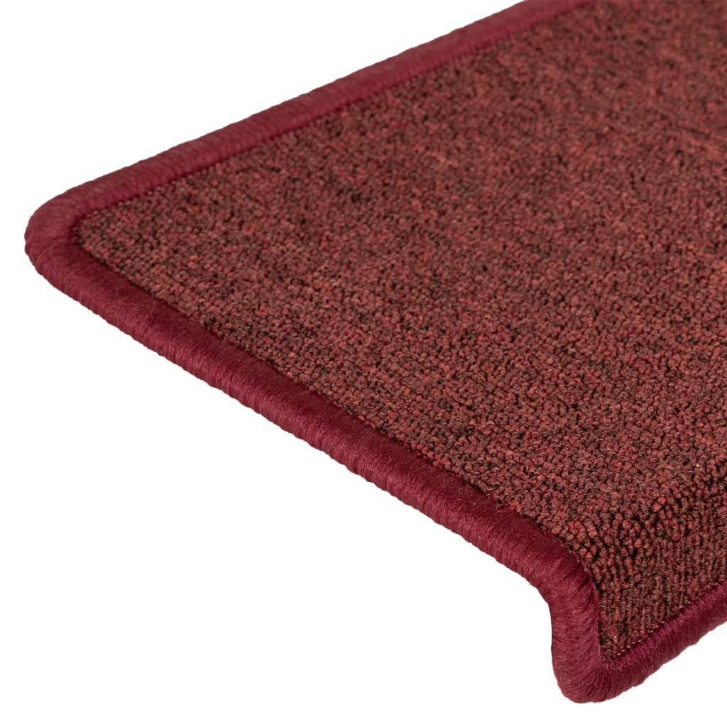 15 db lépcsőszőnyeg 65 x 21 x 4 cm bordó téglalap alakú széllel