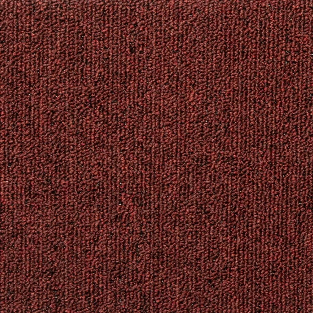 15 db lépcsőszőnyeg 65 x 21 x 4 cm bordó téglalap alakú széllel