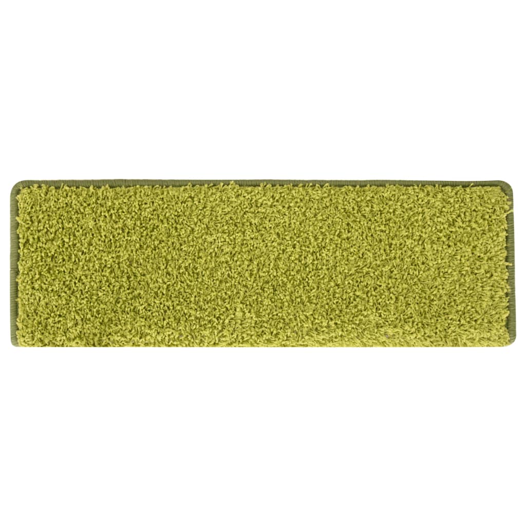 15 db zöld lépcsőszőnyeg, téglalap alakú széllel, 65 x 21 x 4 cm