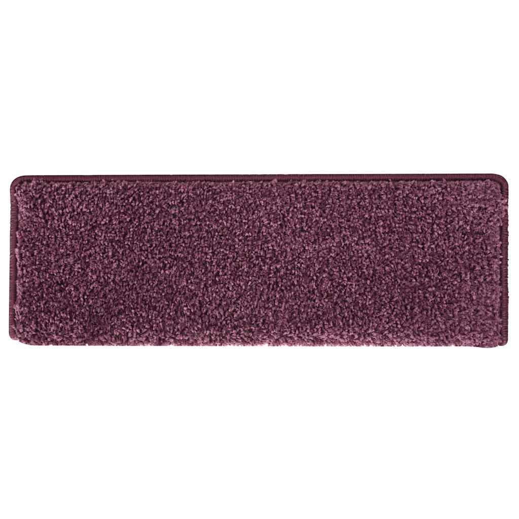 15 db lépcsőszőnyeg, 65 x 21 x 4 cm, sötétlila, téglalap alakú széllel