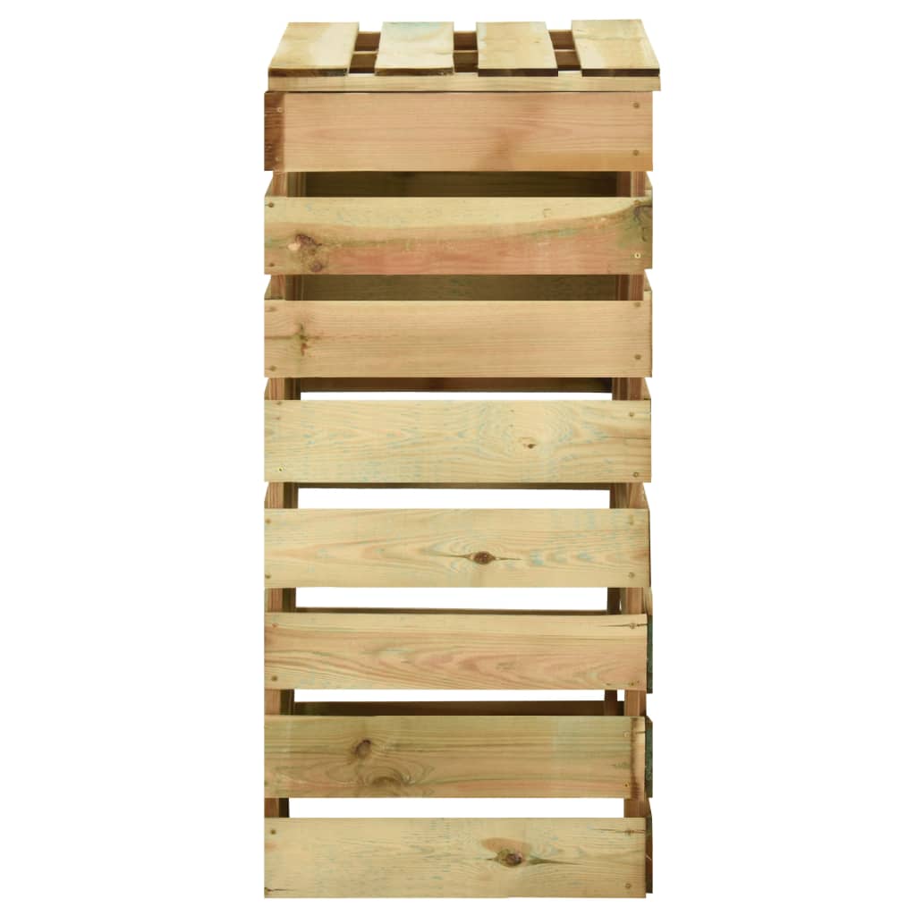 Lécezett impregnált fenyőfa kerti komposztáló 80 x 50 x 100 cm