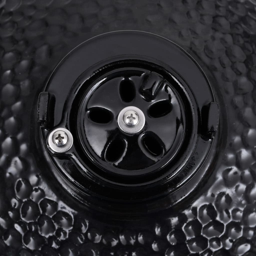 Fekete kerámia 2 az 1-ben kamado grillsütő füstölővel 56 cm