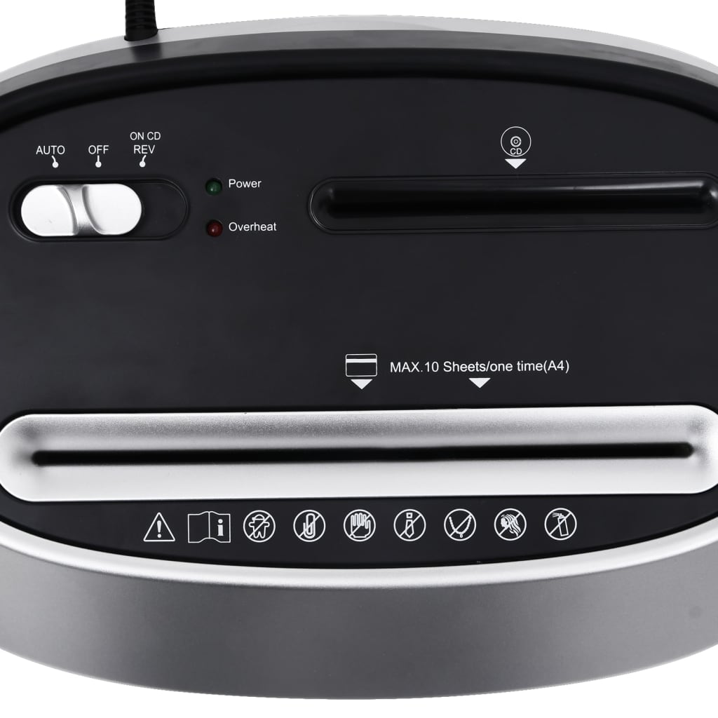 Fekete 10 lapos iratmegsemmísítő