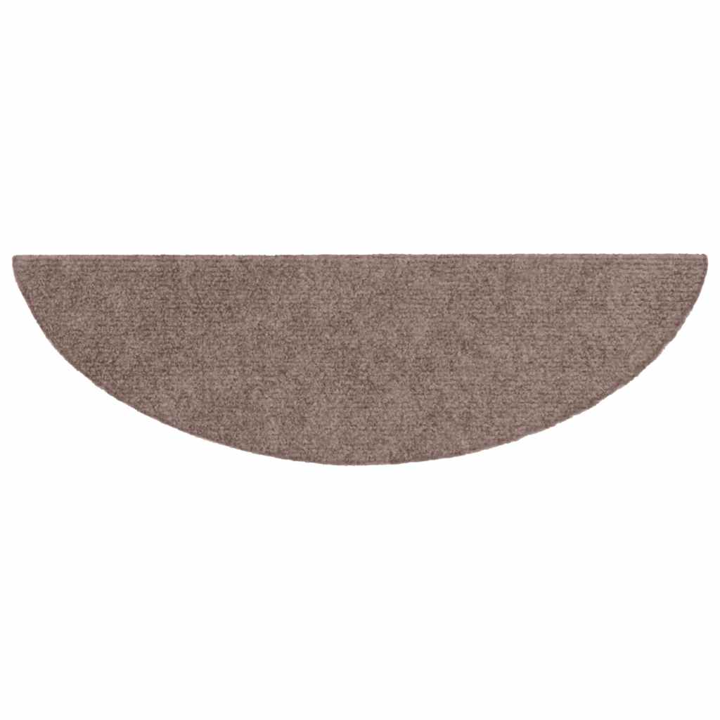 5 db öntapadós lépcsőszőnyeg 56 x 17 x 3 cm világosbarna félkör alakú