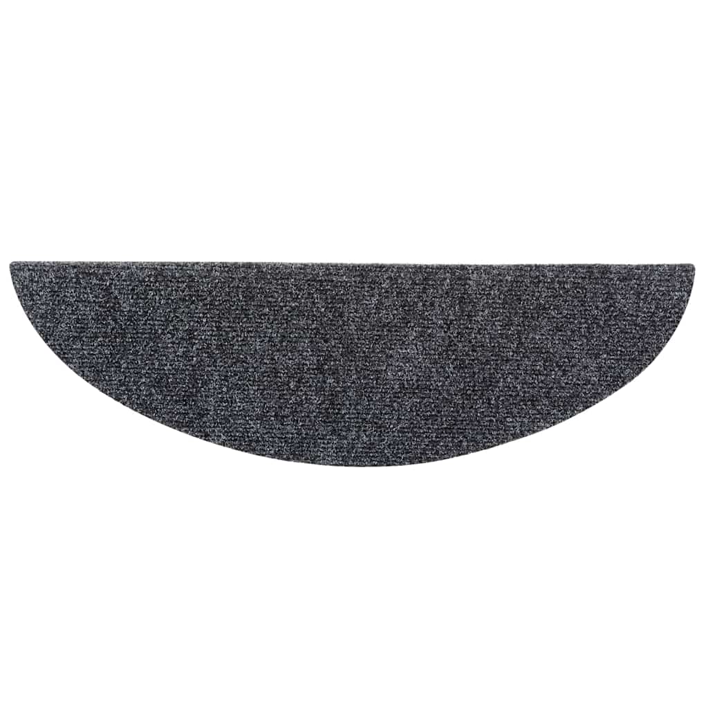5 db öntapadós lépcsőszőnyeg 56 x 17 x 3 cm sötétszürke félkör alakú