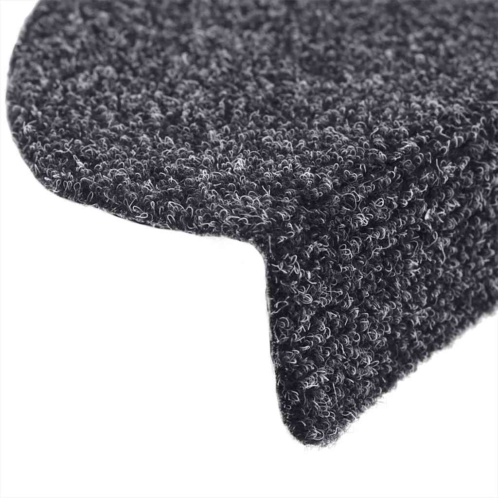 5 db öntapadós lépcsőszőnyeg 56 x 17 x 3 cm sötétszürke félkör alakú