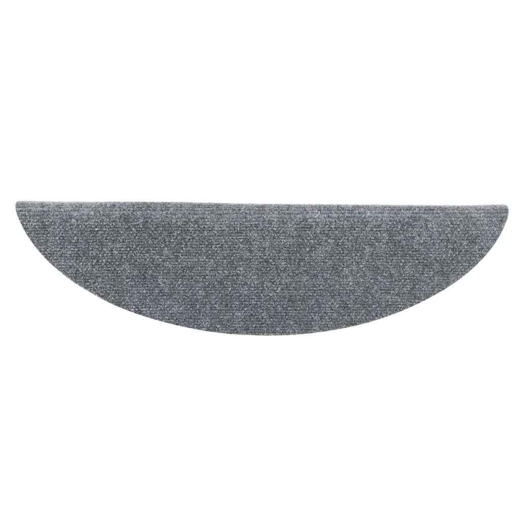5 db öntapadós lépcsőszőnyeg 56 x 17 x 3 cm világosszürke félkör alakú