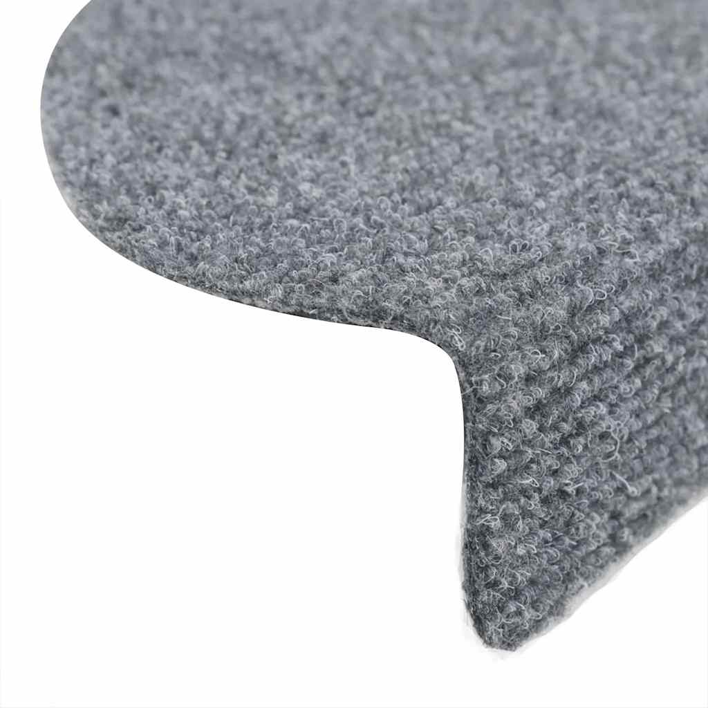 5 db öntapadós lépcsőszőnyeg 56 x 17 x 3 cm világosszürke félkör alakú