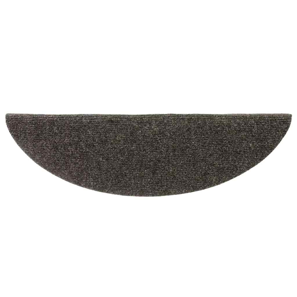 10 db öntapadós lépcsőszőnyeg 56 x 17 x 3 cm antracit félkör alakú