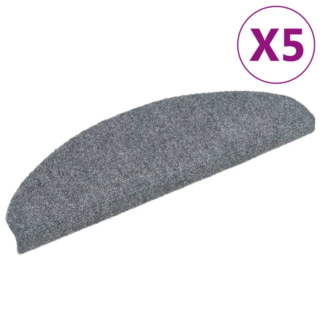 5 db öntapadós lépcsőszőnyeg 65 x 21 x 4 cm világosszürke félkör alakú nagy