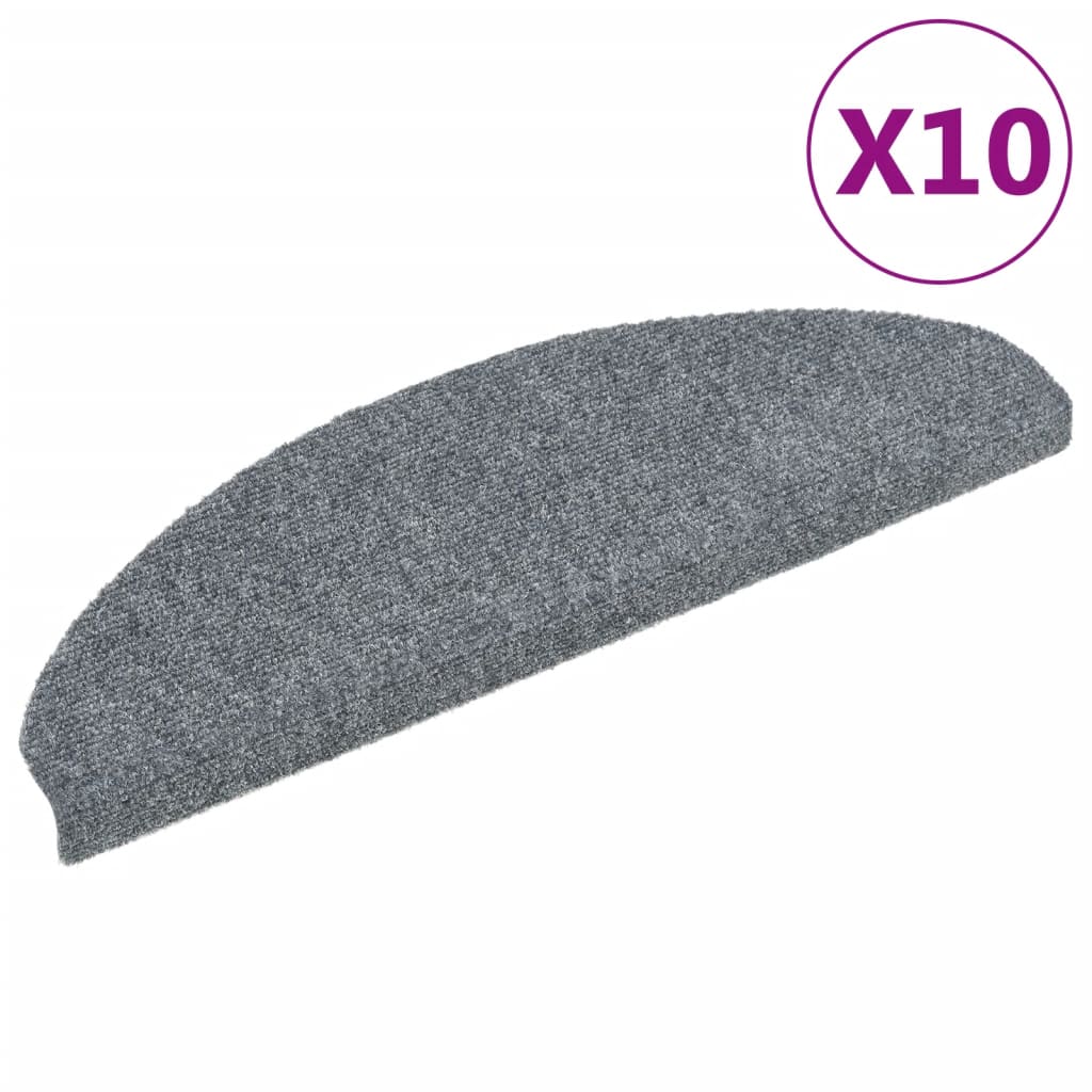 10 db öntapadós lépcsőszőnyeg 65 x 21 x 4 cm világosszürke félkör alakú nagy