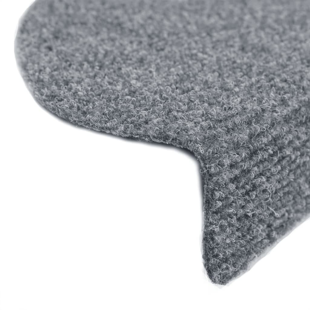 10 db öntapadós lépcsőszőnyeg 65 x 21 x 4 cm világosszürke félkör alakú nagy