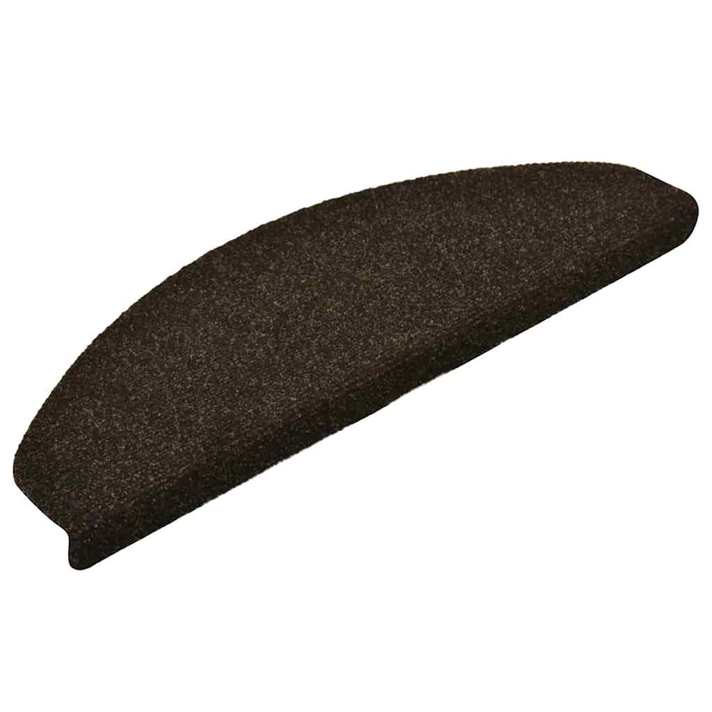 5 db öntapadós lépcsőszőnyeg 65 x 21 x 4 cm sötétbarna félkör alakú nagy