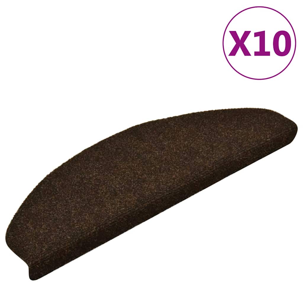 10 db öntapadós lépcsőszőnyeg 65 x 21 x 4 cm barna félkör alakú nagy