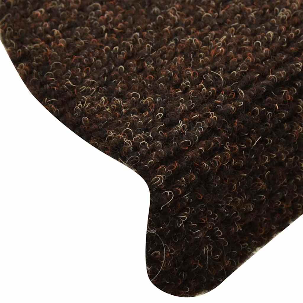 10 db öntapadós lépcsőszőnyeg 65 x 21 x 4 cm barna félkör alakú nagy