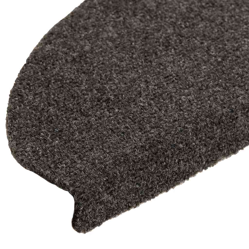 5 db öntapadós lépcsőszőnyeg 65 x 21 x 4 cm antracitszürke félkör alakú nagyméretű