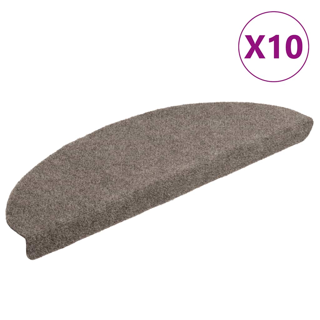 10 db öntapadós lépcsőszőnyeg 65 x 21 x 4 cm bézs félkör alakú nagy