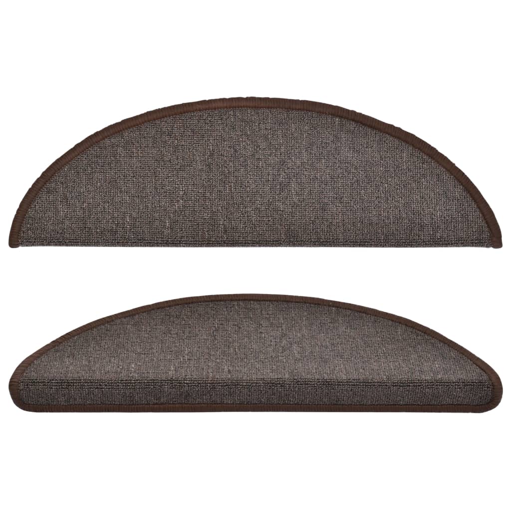 10 db kávébarna lépcsőszőnyeg 56x17x3 cm