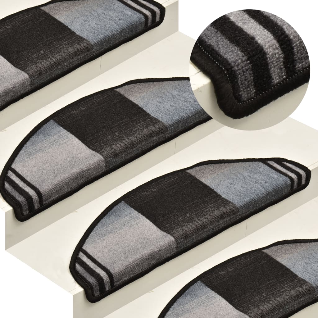 10 db fekete és szürke öntapadó lépcsőszőnyeg 65 x 25 cm 10 db fekete és szürke öntapadó lépcsőszőnyeg 65 x 25 cm