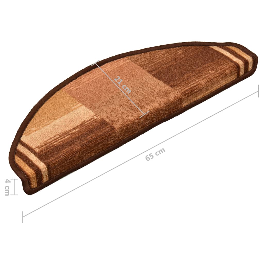 10 db barna öntapadó lépcsőszőnyeg 65x21x4 cm