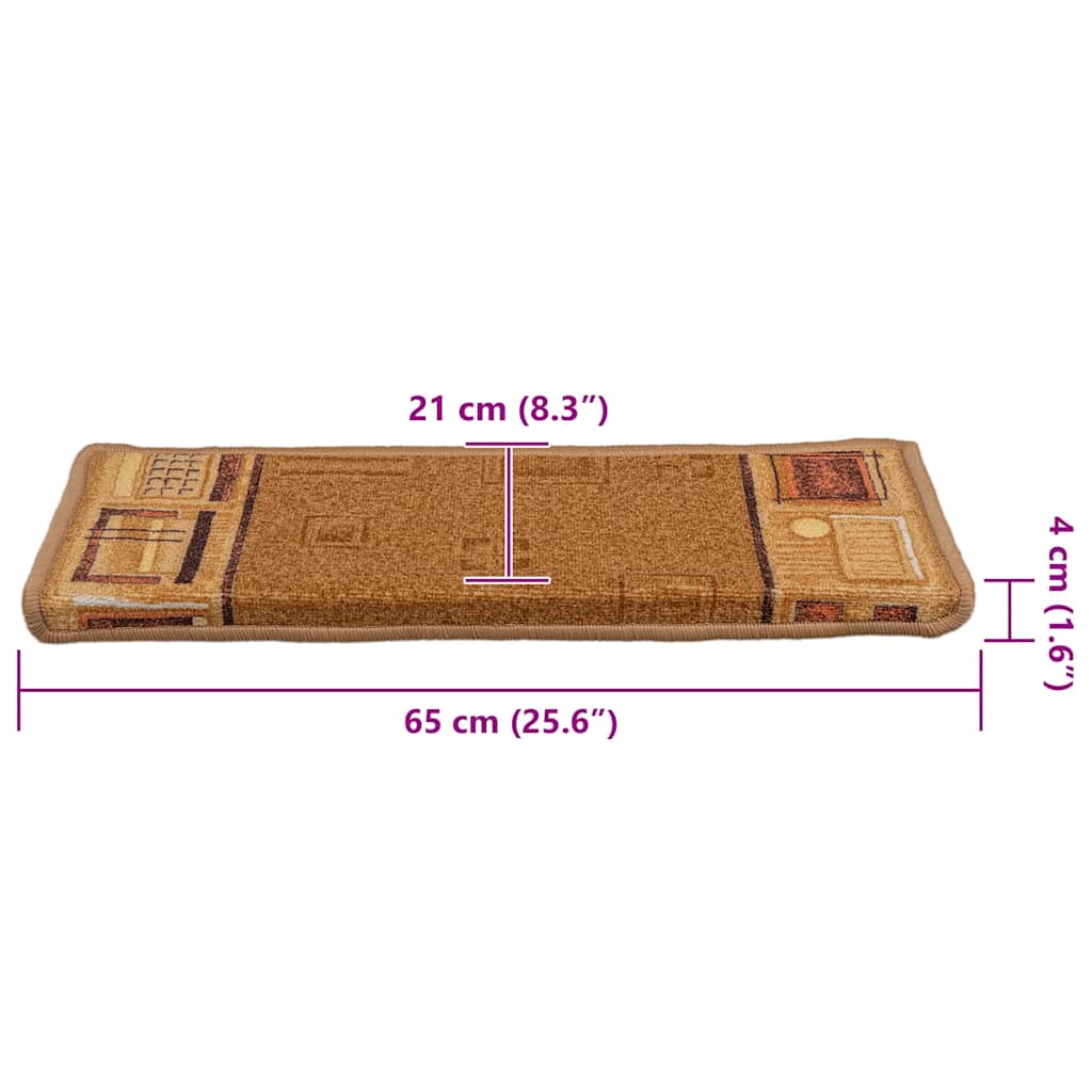 5 db bézs öntapadó lépcsőszőnyeg 65x21x4 cm
