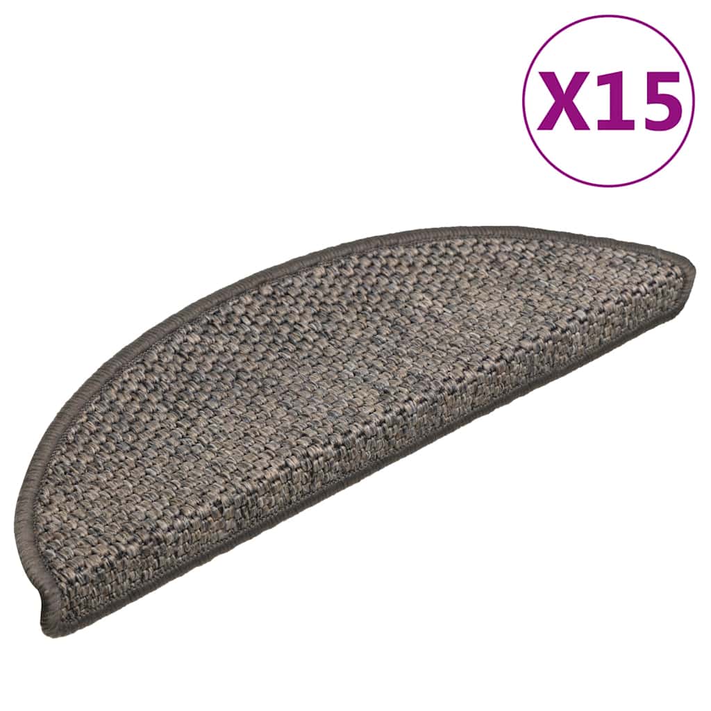 15 db szizál hatású szürke-bézs lépcsőszőnyeg 56 x 17 x 3 cm