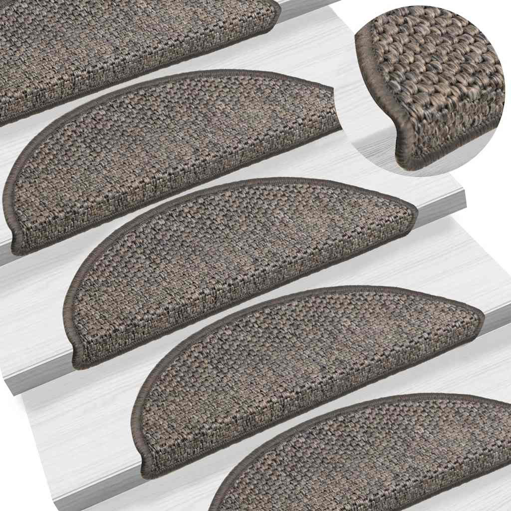 15 db szizál hatású szürke-bézs lépcsőszőnyeg 56 x 17 x 3 cm
