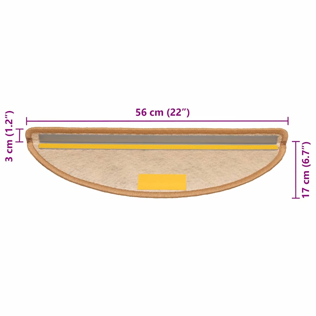 15 db szizálhatású szizálszínű öntapadó lépcsőszőnyeg 56x17x3cm