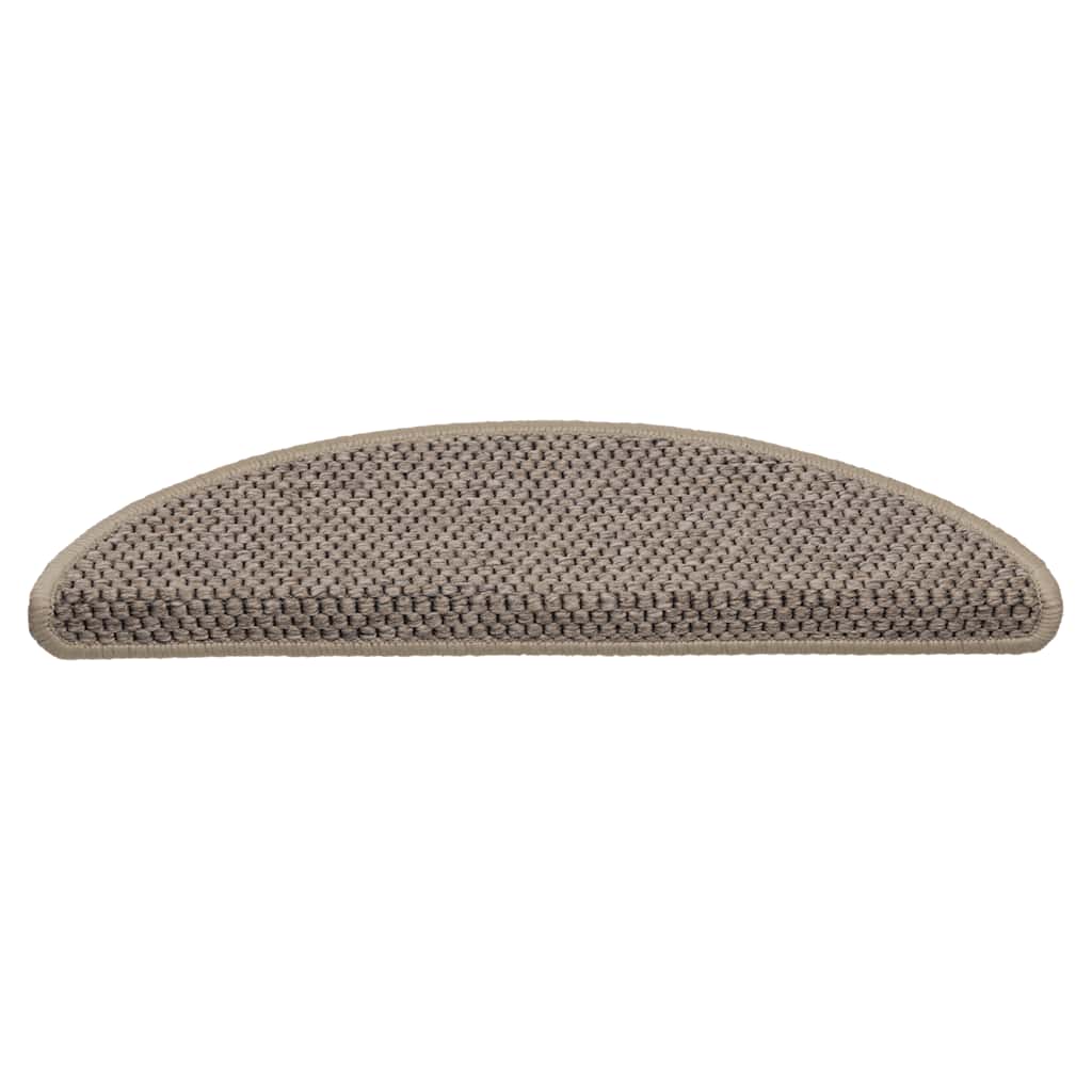 15 db szizál hatású sötét bézsszínű lépcsőszőnyeg 56x17x3 cm