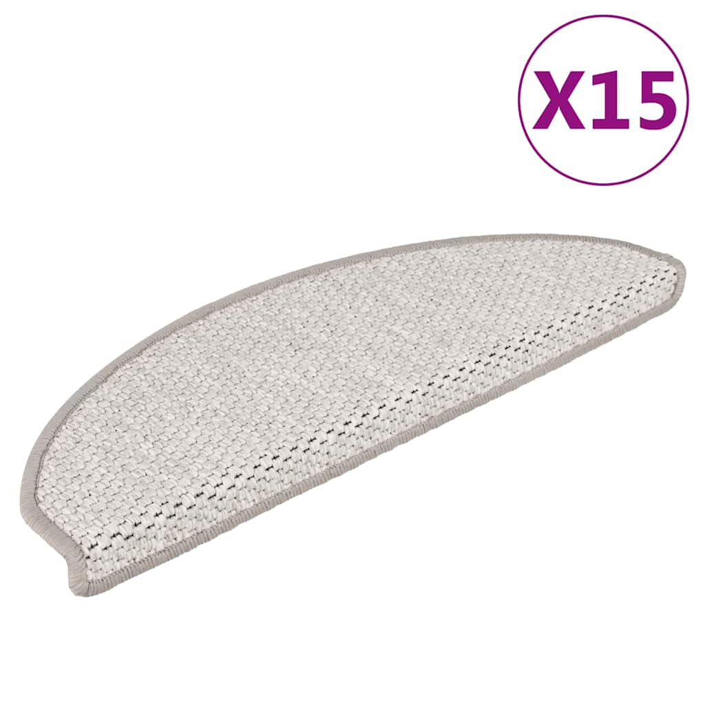 15 db szizál hatású platina öntapadó lépcsőszőnyeg 65x21x4 cm
