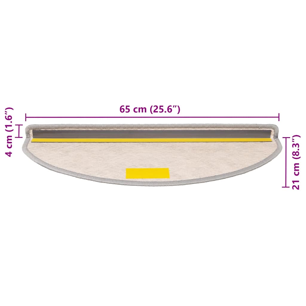 15 db szizál hatású platina öntapadó lépcsőszőnyeg 65x21x4 cm