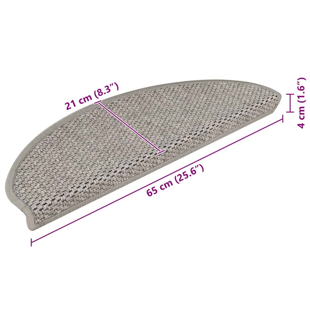 15 db szizál hatású ezüstszínű öntapadó lépcsőszőnyeg 65x21x4cm