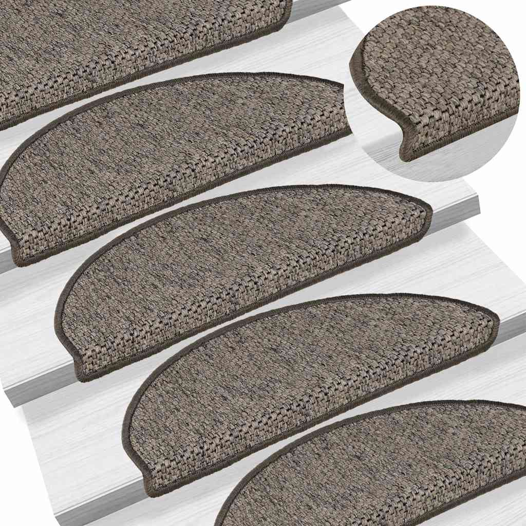 15 db szizál hatású szürke-bézs öntapadó lépcsőszőnyeg 65x21x4cm