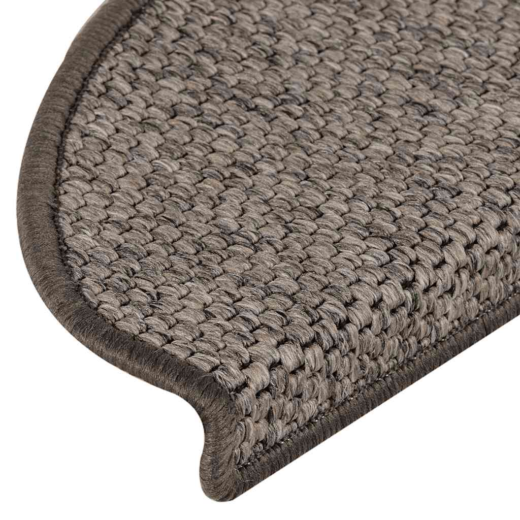 15 db szizál hatású szürke-bézs öntapadó lépcsőszőnyeg 65x21x4cm