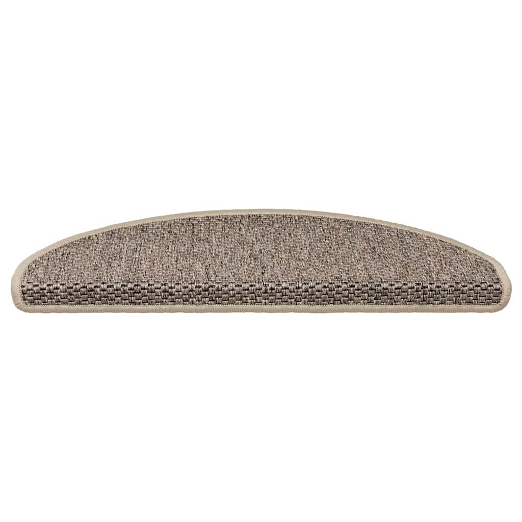 15 db szizál hatású sötét bézsszínű lépcsőszőnyeg 65x21x4 cm