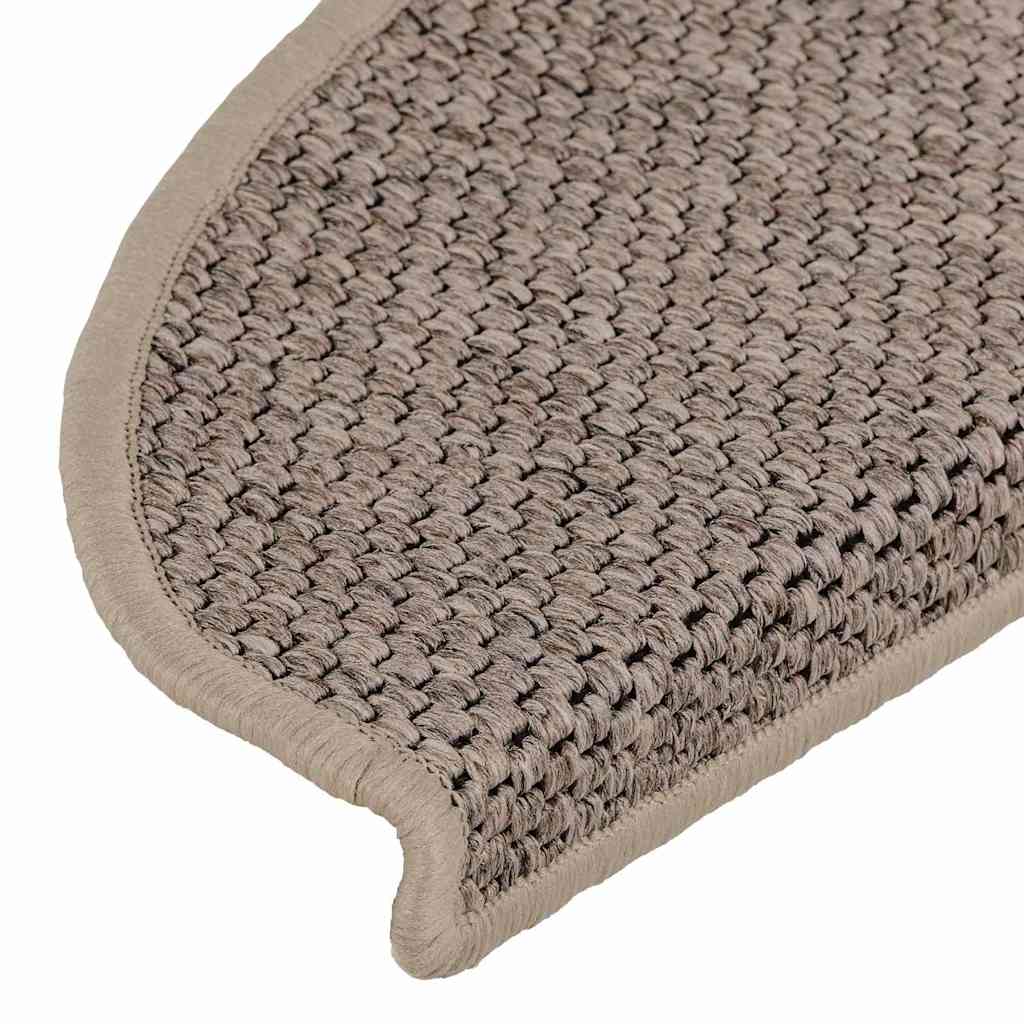 15 db szizál hatású sötét bézsszínű lépcsőszőnyeg 65x21x4 cm