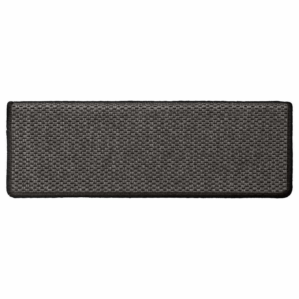 15 db szizál hatású antracitszürke lépcsőszőnyeg 65x21x4 cm