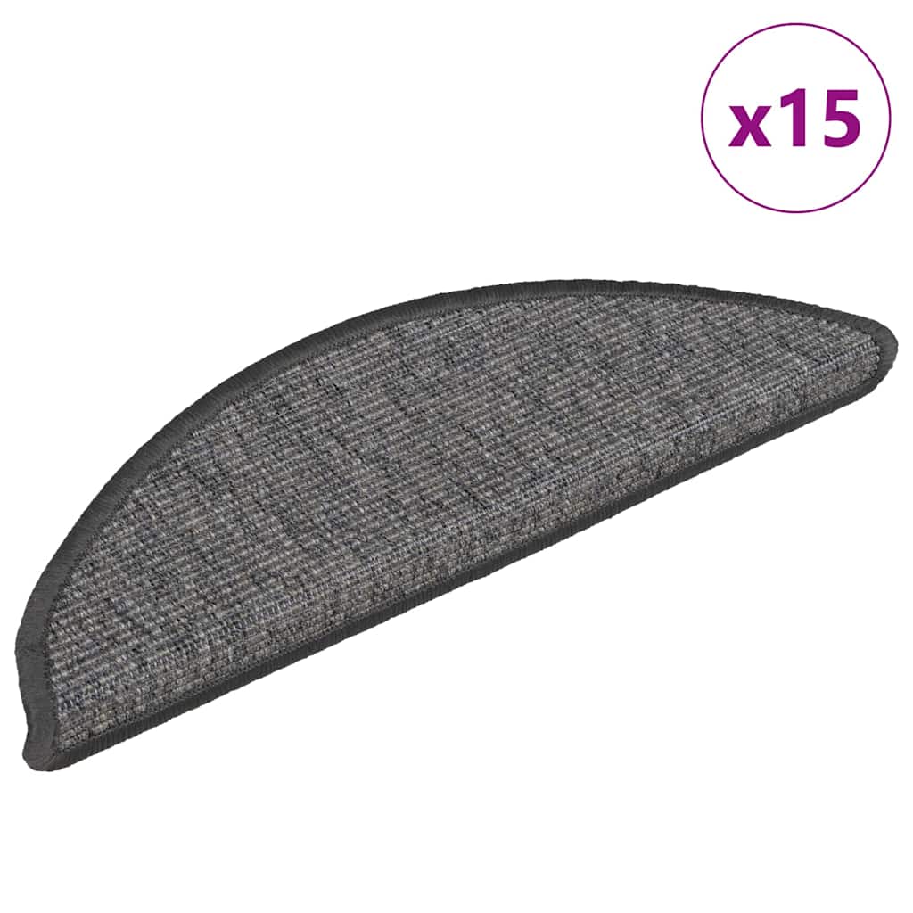 15 db bézs és szürke félkör alakú lépcsőszőnyeg 56 x 17 x 3 cm