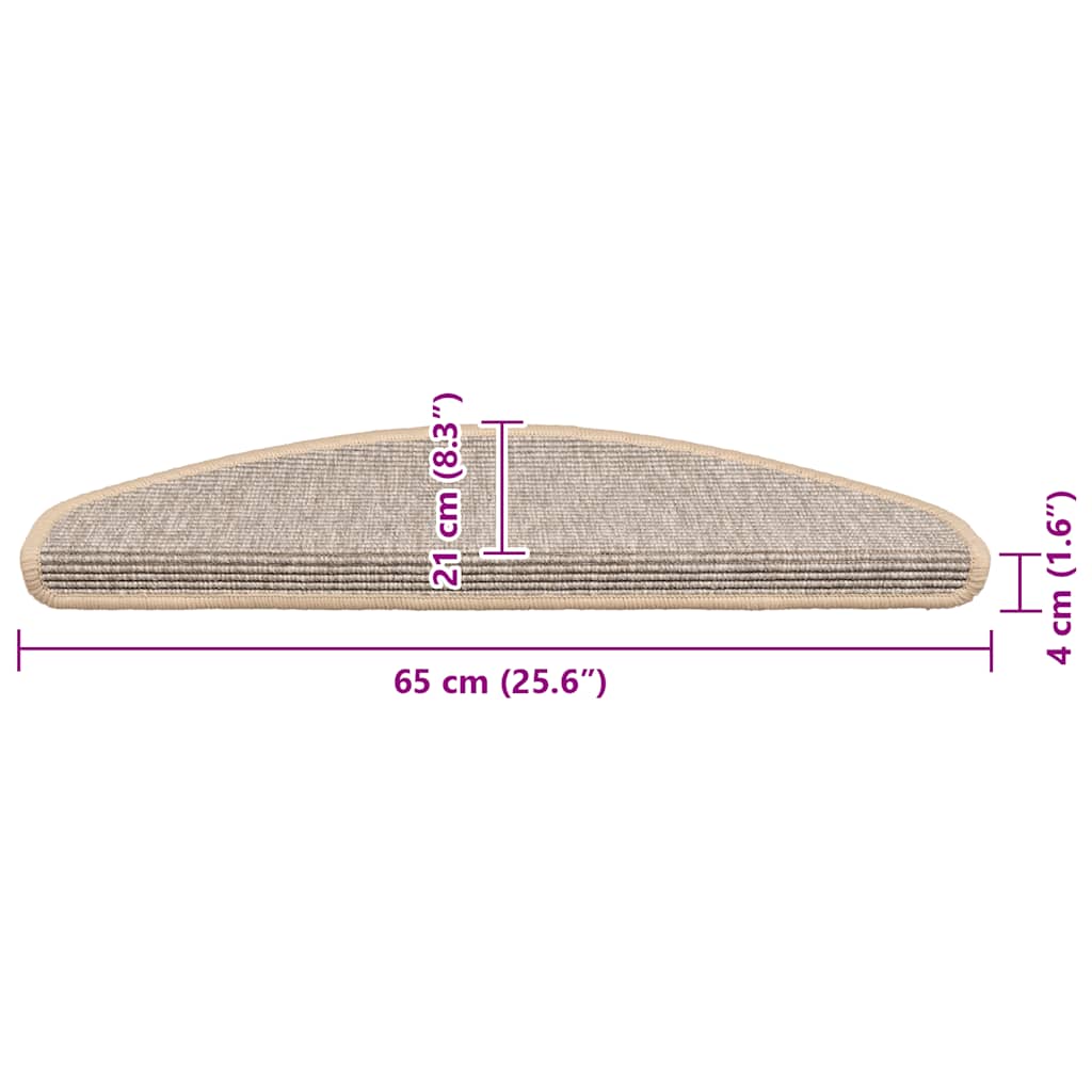 15 db ezüst színű, félkör alakú lépcsőszőnyeg 65 x 21 x 4 cm